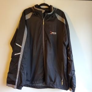 ELEVATE SPORT MEN'S JACKET BLACK WITH GRAY TRIM DETAIL SIZE XXL
